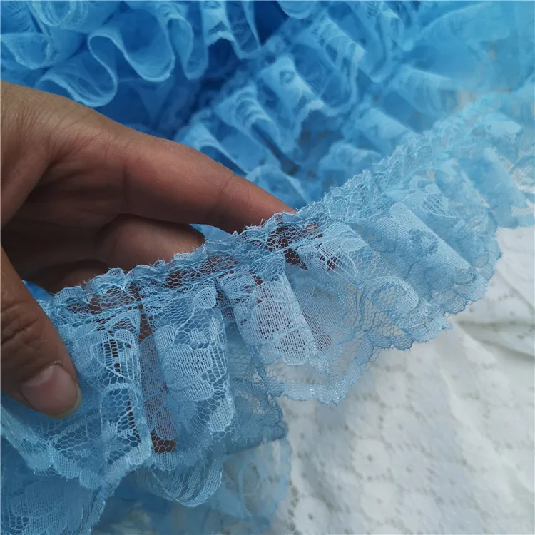 6 см в ширину, новая плиссированная 3D гипюровая кружевная ткань с оборками, вышивка цветами, шнур, кружевная лента с бахромой, сделай сам, швейные принадлежности для аппликации