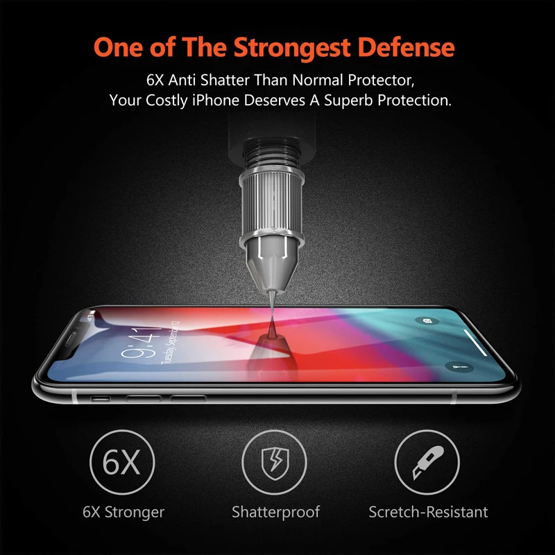 1 шт. взрывозащищенное Закаленное стекло для iPhone Xs Max Xr X 8 7 6 6S Plus 5 5S SE 5C полное