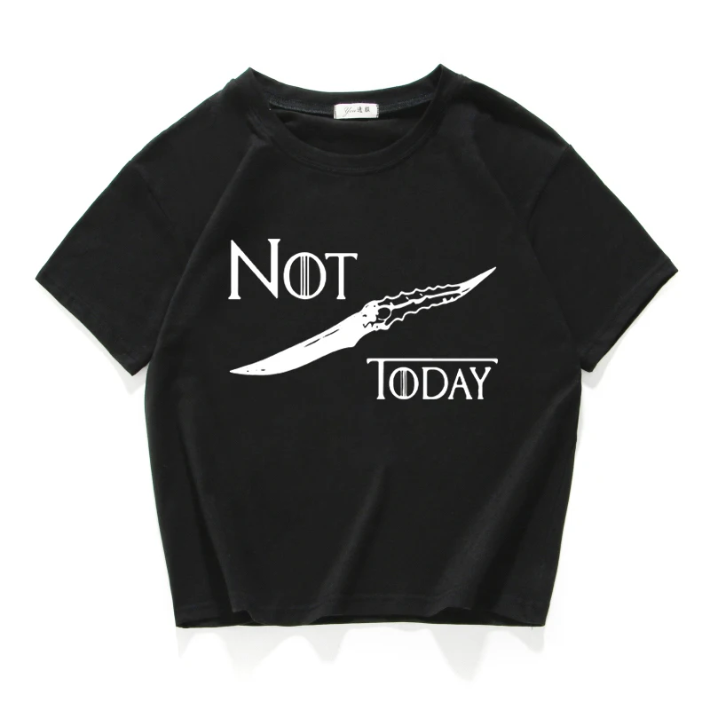 Женские футболки с надписью «NOT TODAY» и надписью «Arya Stark», повседневная короткая футболка из хлопка, летний укороченный топ