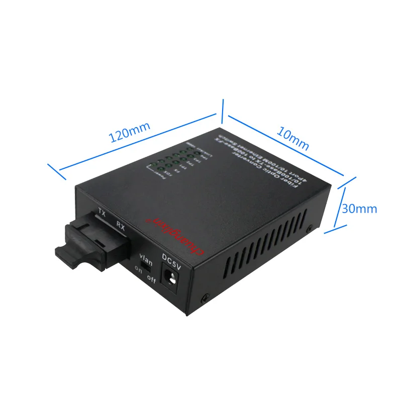 Фото Ethernet медиа конвертер 10/100 м 4 порта + 1 волоконно-оптический порт SC 1310/нм AB однорежимный двойной волоконно-оптический медиа конвертер 1 шт. №3