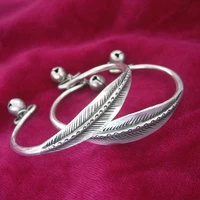 national wind personality jewelry miao hand miao silver bracelets leaves bells bracelets free shipping
