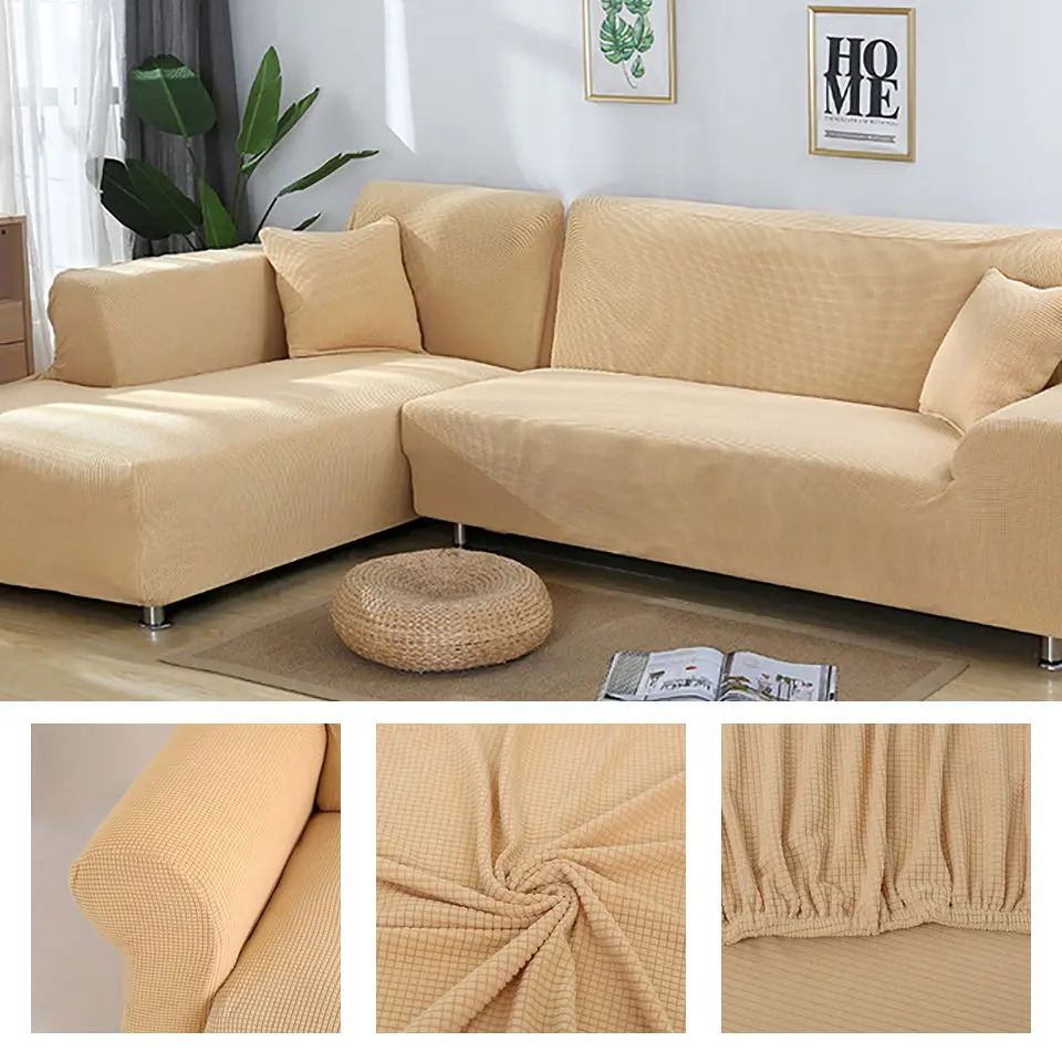 2 шт. Чехлы для L-образного дивана растягивающаяся мебель диванные чехлы евро