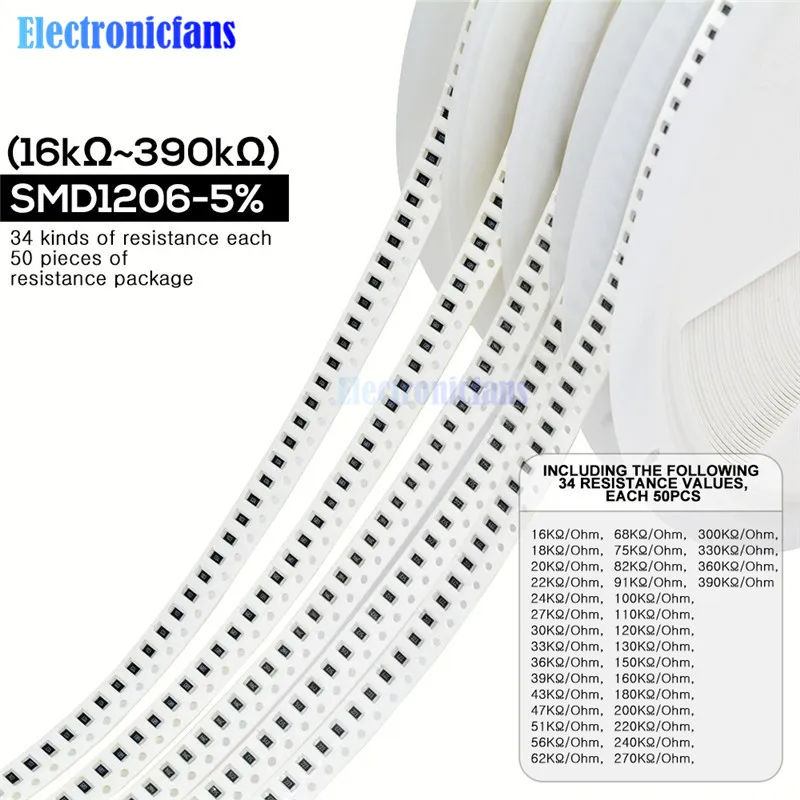1700 шт./лот 1206 SMD резистор 0R 10 м Ом 5% 1/4 Вт 0 25 чип сопротивление фиксированный