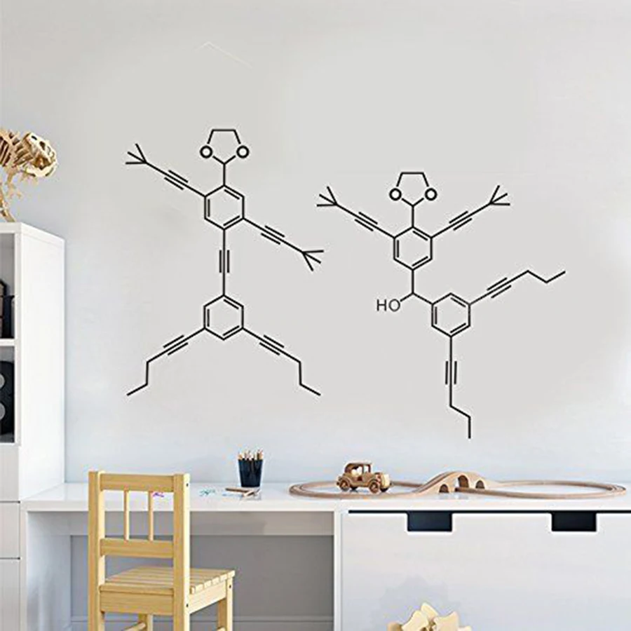 DIY Set of 2 Molecules Wall Stickers Home Decor Living Room Removable Decal Bedroom Science Biology Art Sticker Mural Z299 | Дом и сад