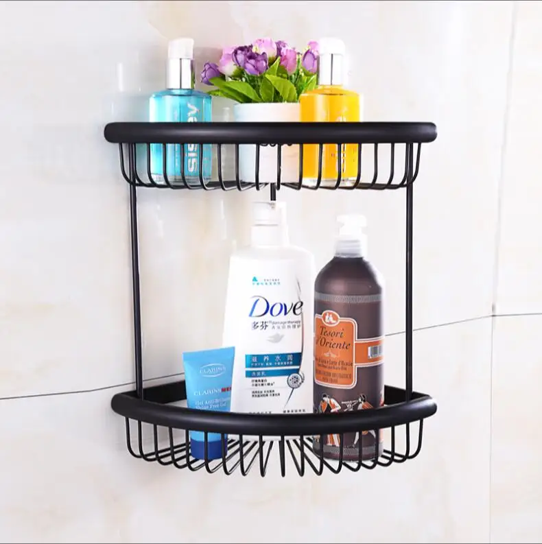 Настенные аксессуары для ванной комнаты с черным маслом квадратная корзина мыла