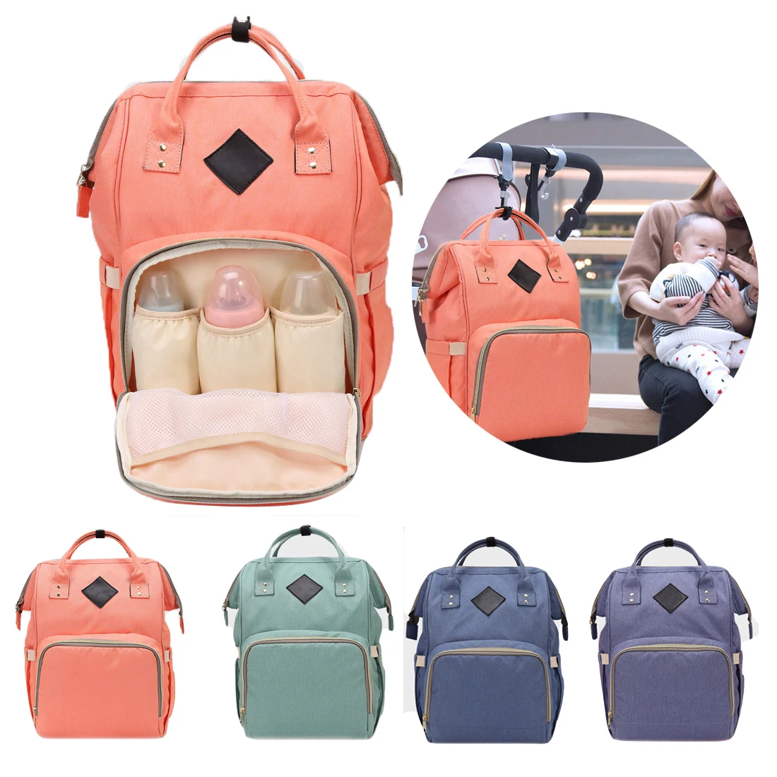 Вместительный рюкзак для мам GAORUI модная Водонепроницаемая Холщовая