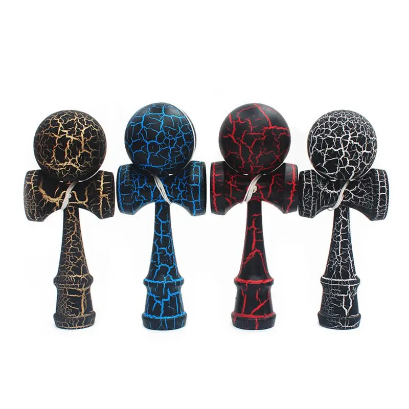 Деревянные шары Kendama, балансирующие игрушки, красочные трещины, поверхность из бука, для детей и взрослых, для активного отдыха, для снятия стресса