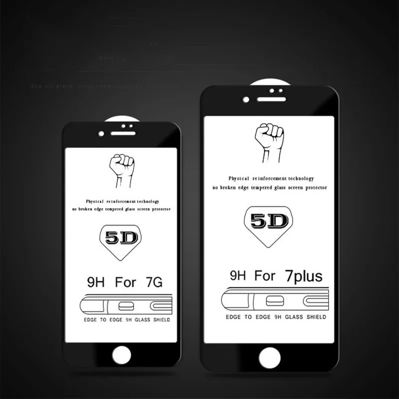 5D Tempered Glass Screen Protector Film for Iphone X XS 8 7 6 6s Plus Curved Edge Full Cover IPhone 8plus Wholesale | Мобильные