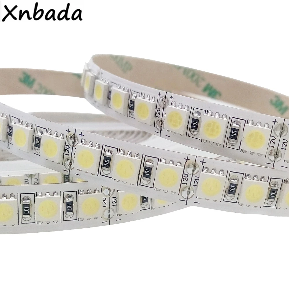 Светильник 5050SMD 120 светодиодов/м белая/теплая белая светодиодная лента Гибкая