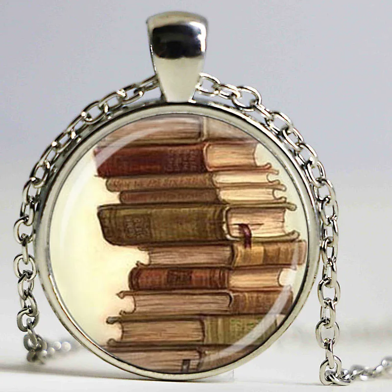 Ожерелье с изображением библиотеки книг учителей ювелирные изделия подарок для