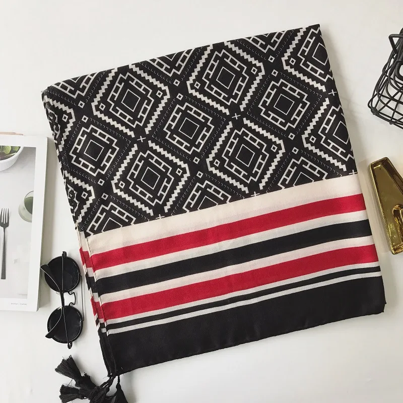 Для женщин Мода Геометрический плед шарф Высокое качество ацтеков бренд Вискоза