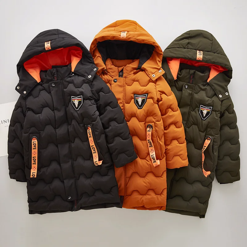 Для мальчиков куртка на подкладке из хлопка 2018 Новая зимняя одежда бутик Детское