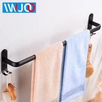towel bars aluminum wall mounted bathroom towel rack holder with hooks black decorative clothes towel rail hanger storage shelf
