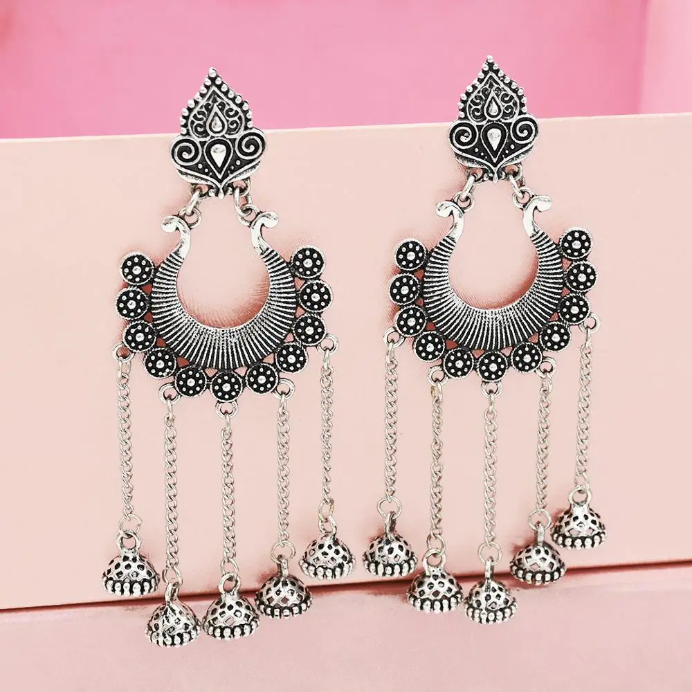 Этнический Бали Jhumka винтажный резной цветок жемчуг мексиканская искусственная