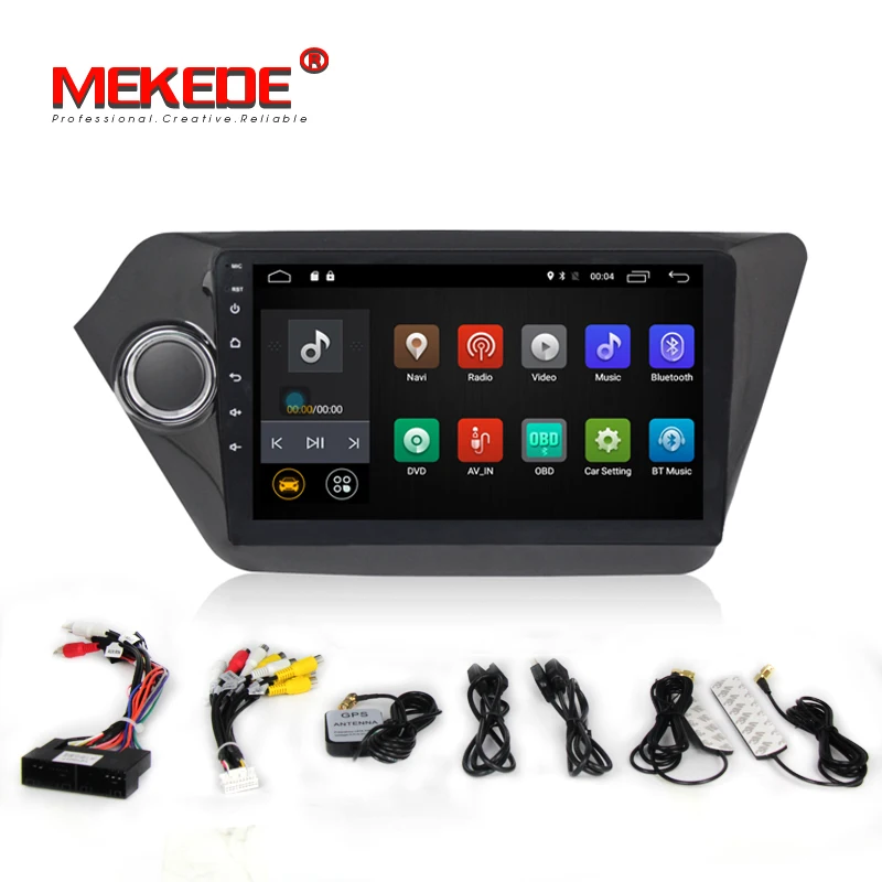 4G LTE Android7.1 автомобильный DVD gps плеер для Kia k2 RIO с wifi blutooth 1024*600 емкостный экран 2 Гб ram