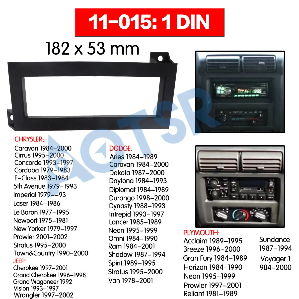 

Radio frame Fascia for CHRYSLER Cirrus Sebring 1995-2000 Concorde 1993-97 Cordoba 1979-83 Installation Frame