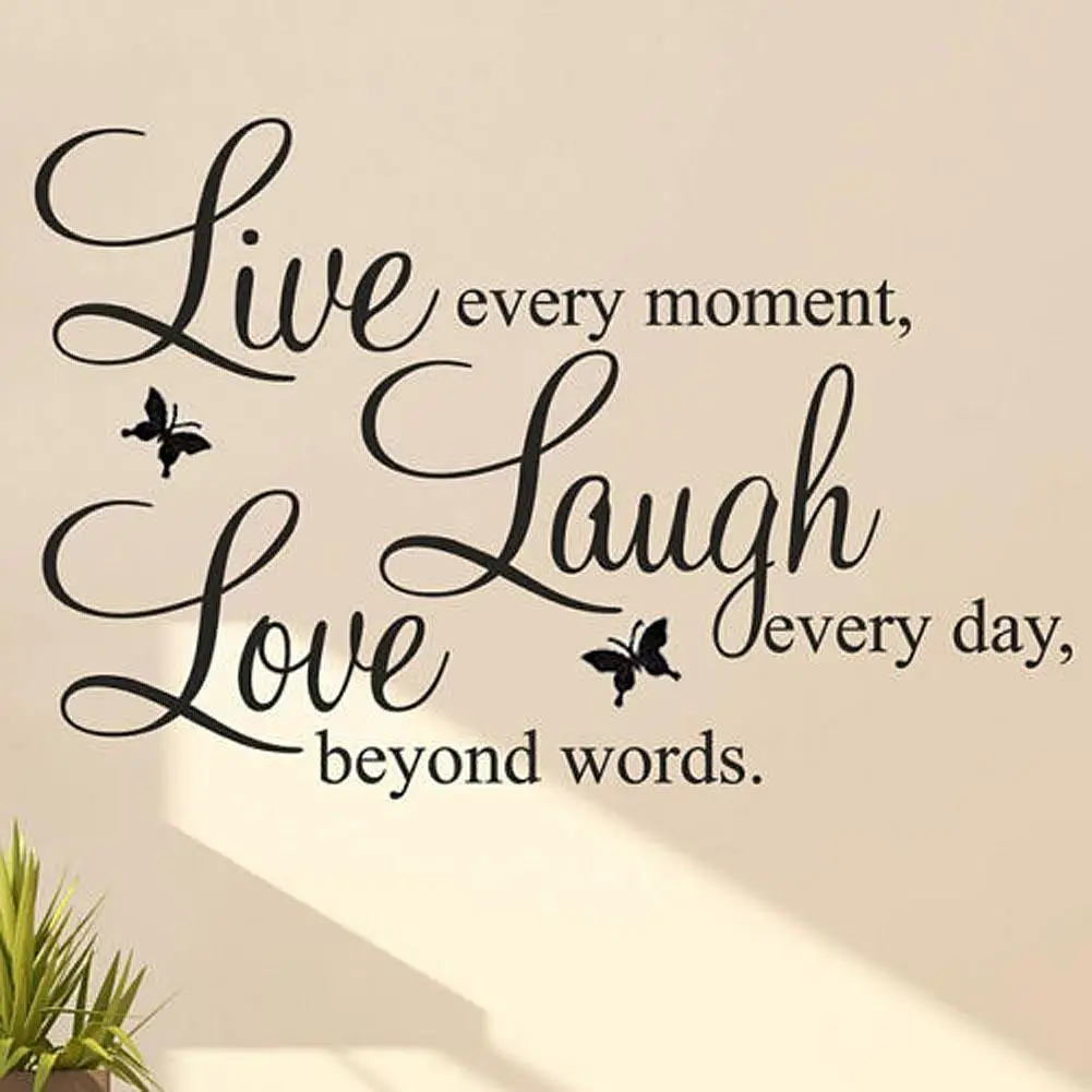 New Qualified Wall Stickers Decal Home Decorations Live Laugh Love PVC Wallpaper for living room | Дом и сад