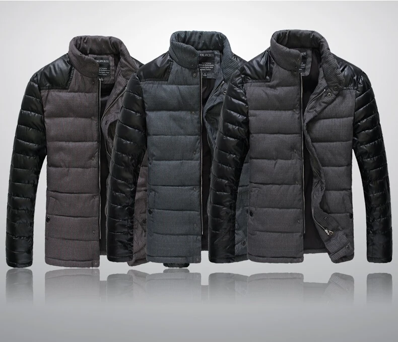 2014 Autumn and Winter Mens Warm White duck down Stand collar Jackets Coats Windproof Parkas for Men Male jacket Freeshipping | Мужская