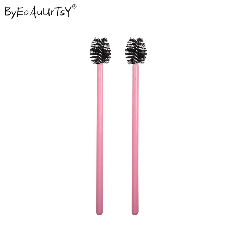 Apple-Pink-50pcs 50/100 шт Одноразовые ресниц расческа щетки для туши ресницы индивидуальные аппликатор Для женщин Макияж Красота инструменты - Handle Color: Apple-Pink-50pcs