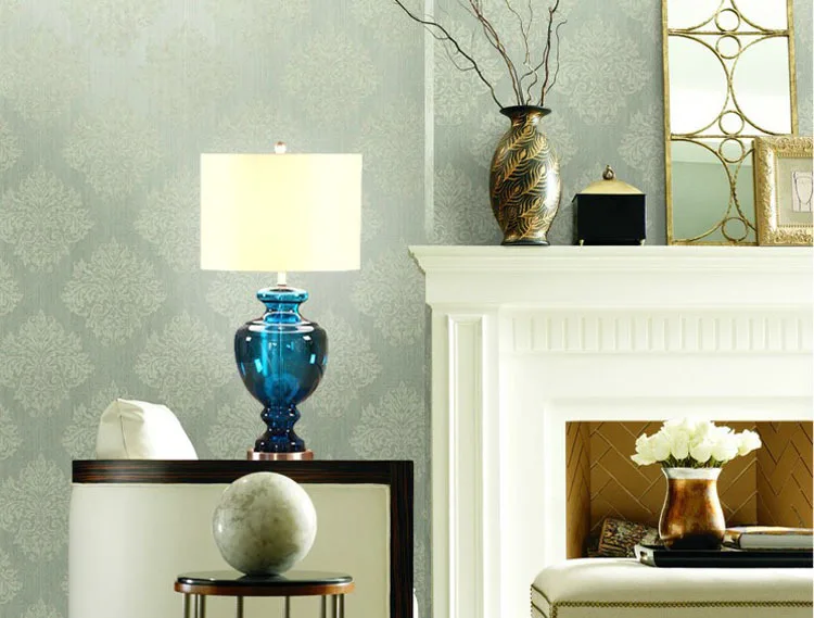 Светодиодная настольная лампа TUDA синяя стеклянная Настольная для гостиной