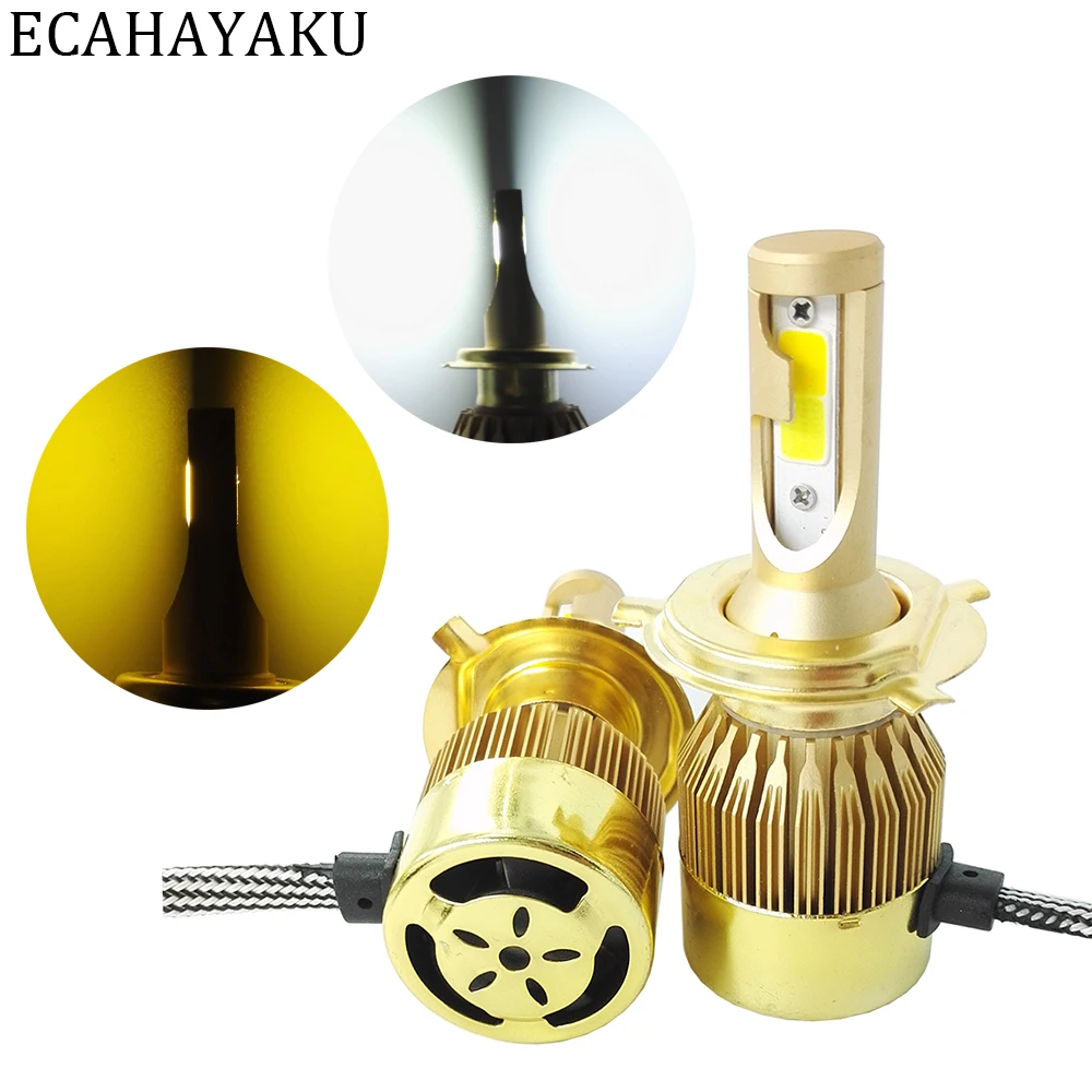 Автомобильная светодиодная лампа ECAHAYAKU H4 H7 3000K 6000K H1 H3 H8 H11 9005 HB3 9006 HB4 880 H27