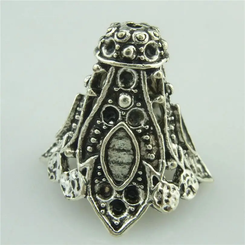 Бесплатная доставка 19048 5 шт. Винтаж Серебряный полые филигрань цветок с