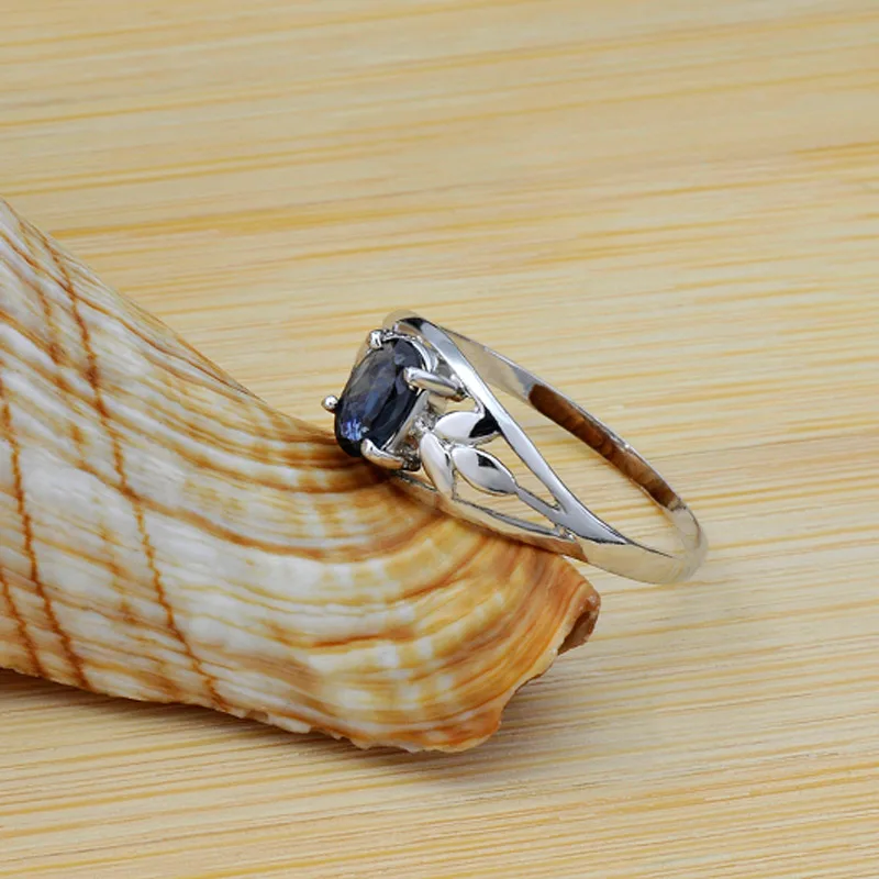 Wedding Bands 925 Silver Rings Women Sapphire Ring for Female Flower Shape S925 Sterling Sliver Color Girls Fine Jewelry | Украшения и