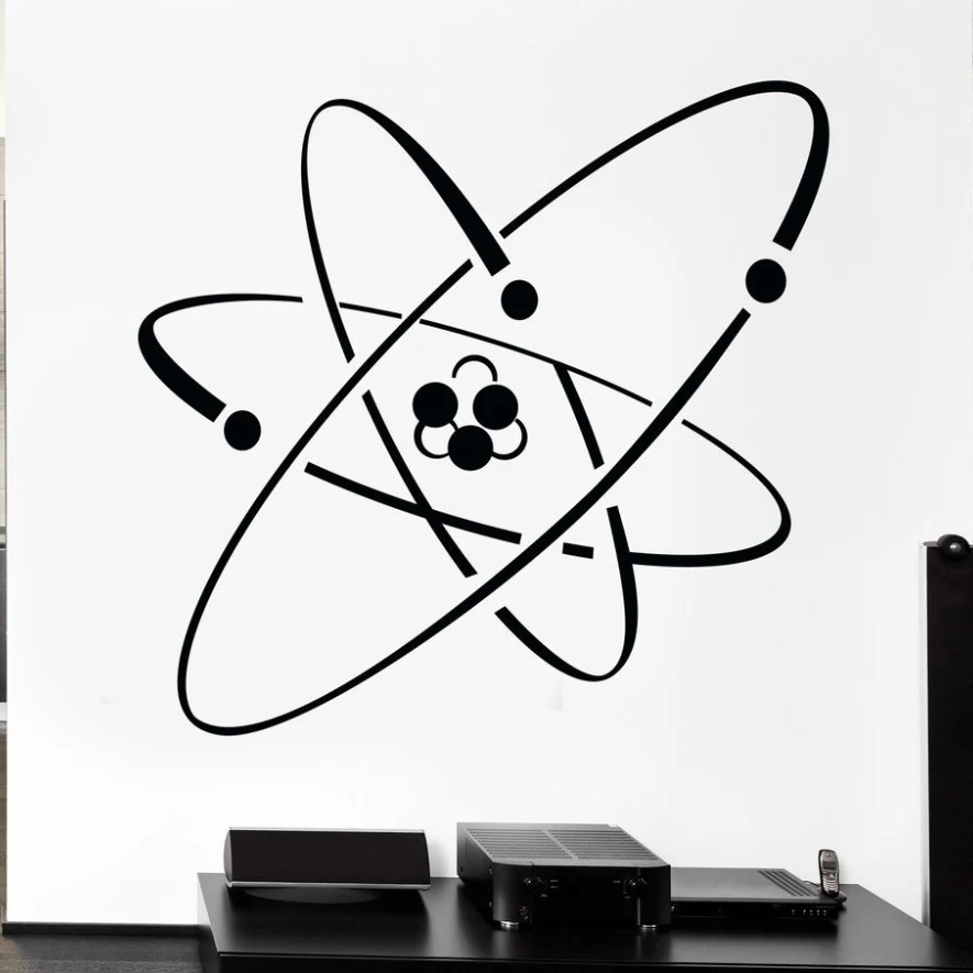 Atom Electron Science виниловая настенная наклейка s химическая ядерная физика Декор
