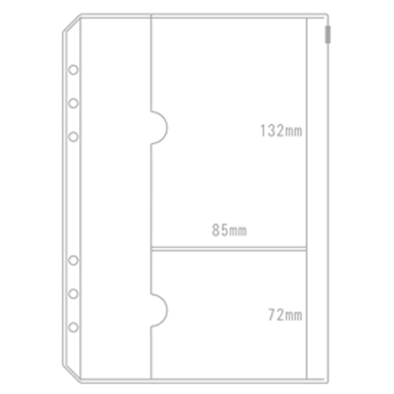 A5 Storage bag А5 А6 ПВХ сумка на молнии стандартная 6 отверстий прозрачная сумка для карт сумки для купюр Вкладыш пластиковый держатель для карт карманы органайзер для хранения - Цвет: A5 Storage bag