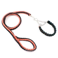 1 pcs s m l size big pet dogs dedicated basic leashs and collar strands plaited rope leash chains dogs for pet leash and collars
