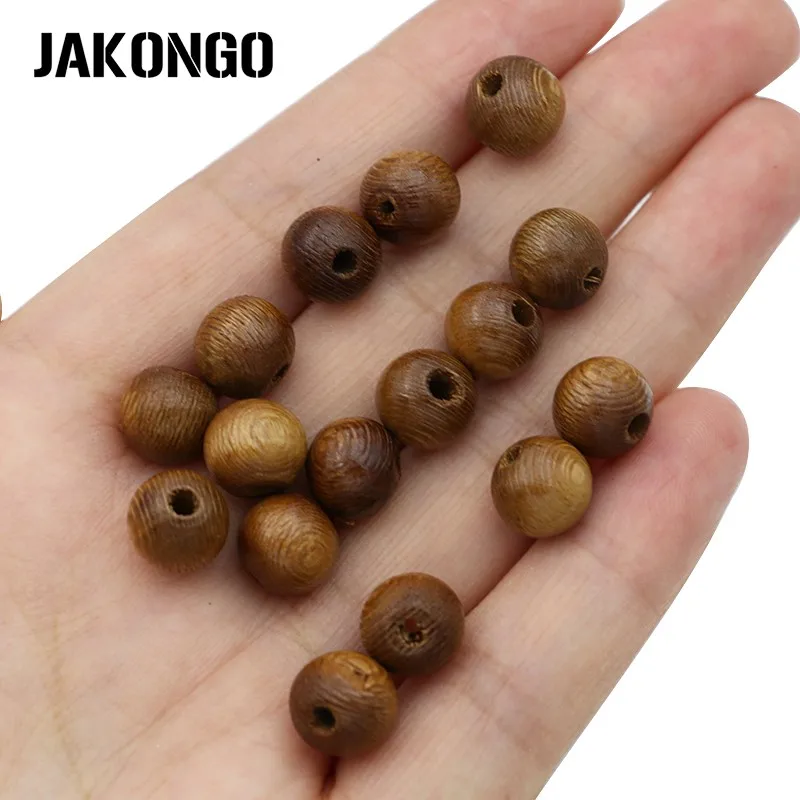 JAKONGO круглые шарики деревянные бусины разделители свободные для изготовления