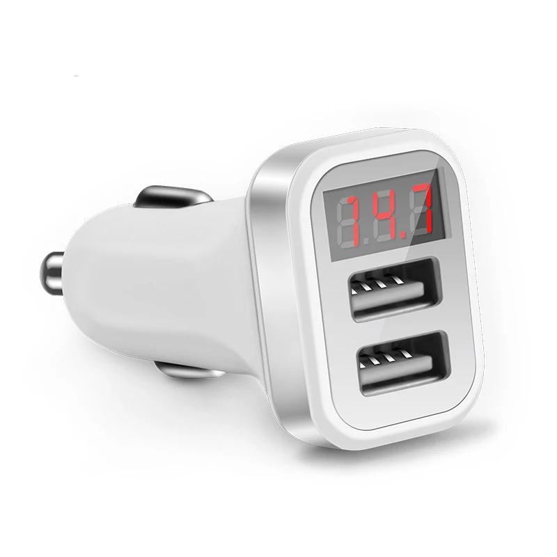 Автомобильное зарядное устройство быстрый цифровой дисплей двойной USB порт для