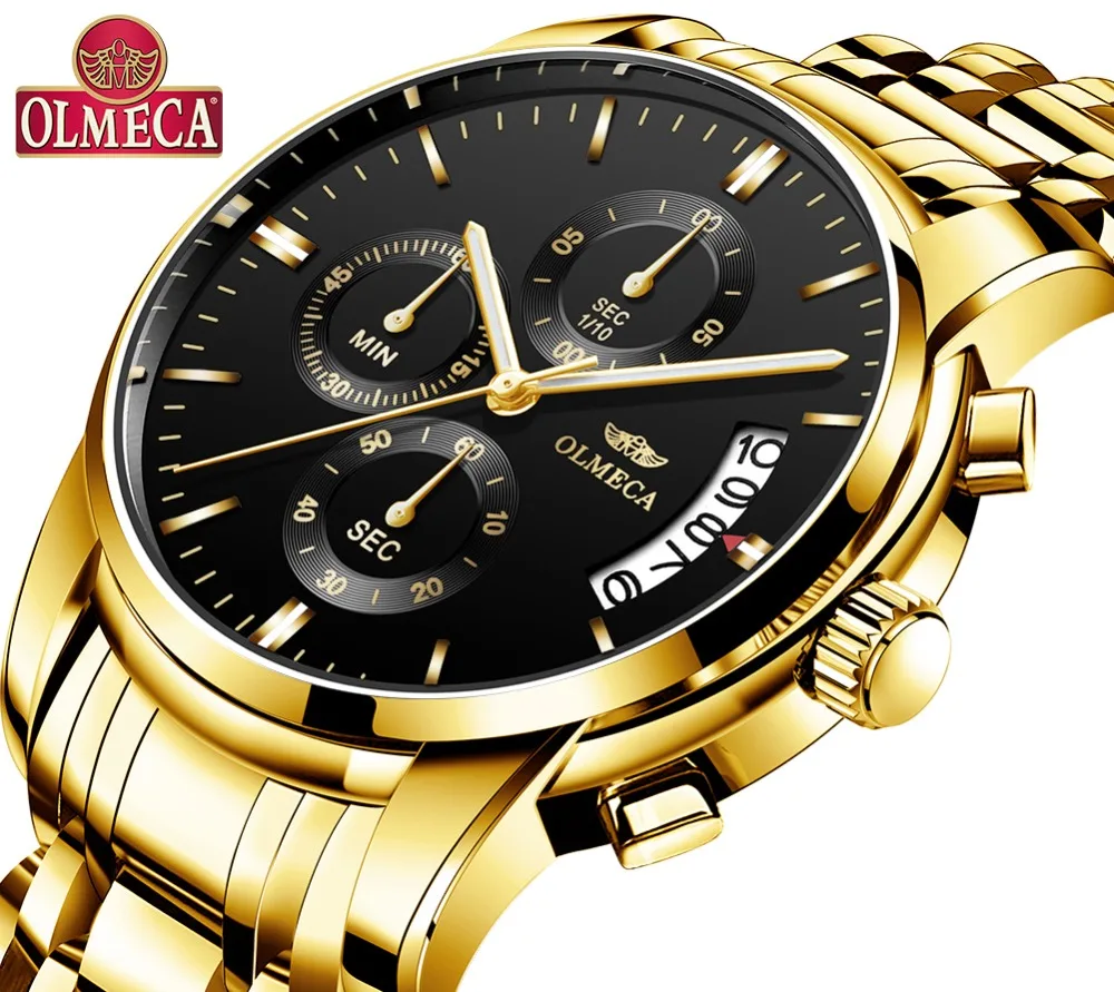 OLMECA кварцевые часы спортивные мужские модные Reloj Hombre наручные 3ATM