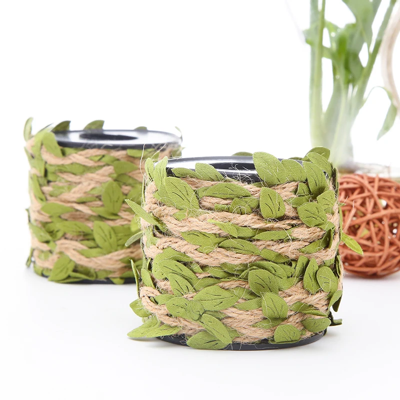 

10 Meter Handmake Artificial Green Leaves For Wedding Decoration Home Garden DIY Wreath Gift Scrapbooking Craft Fake Flowers
