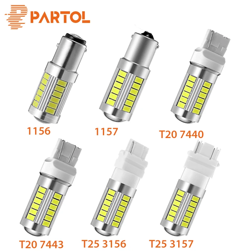 Partol 2pcs T10 T20 T25 1156 1157 SMD Car Led Light Bulb Break Turn Signal Reverse Clearance Reading 12v | Автомобили и мотоциклы
