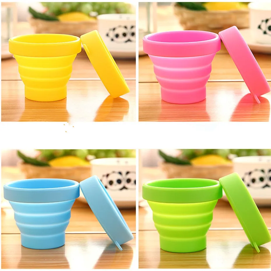 

YINGTOUMAN 3pcs/lot Outdoor Travel Picnic Tableware Protable Folding Drinking Bottles Drinking Cup Retractable Collapsible Cups