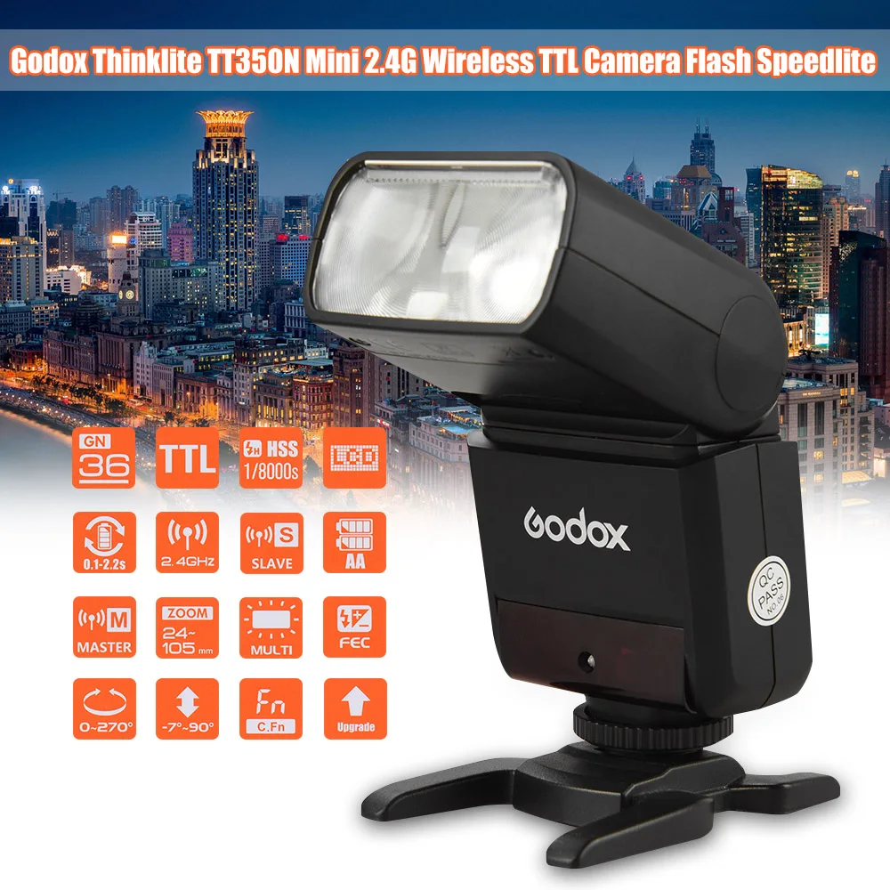 Godox Thinklite TT350N вспышка для камеры Mini 2 4G Беспроводная ttl Master Slave Speedlite 1/8000 s студийная