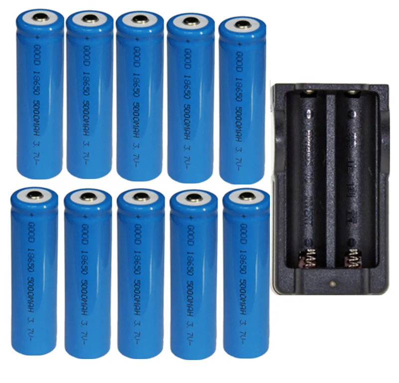 10pcs 4/10 шт. 18650 3,7 V 5000 мА/ч, Батарея Перезаряжаемые батареи для светодиодный фонарик Е-сигарета большой Ёмкость+ умные часы и браслеты экранный Многофункциональный Bluetooth Смарт-Зарядное устройство - Цвет: 10pcs
