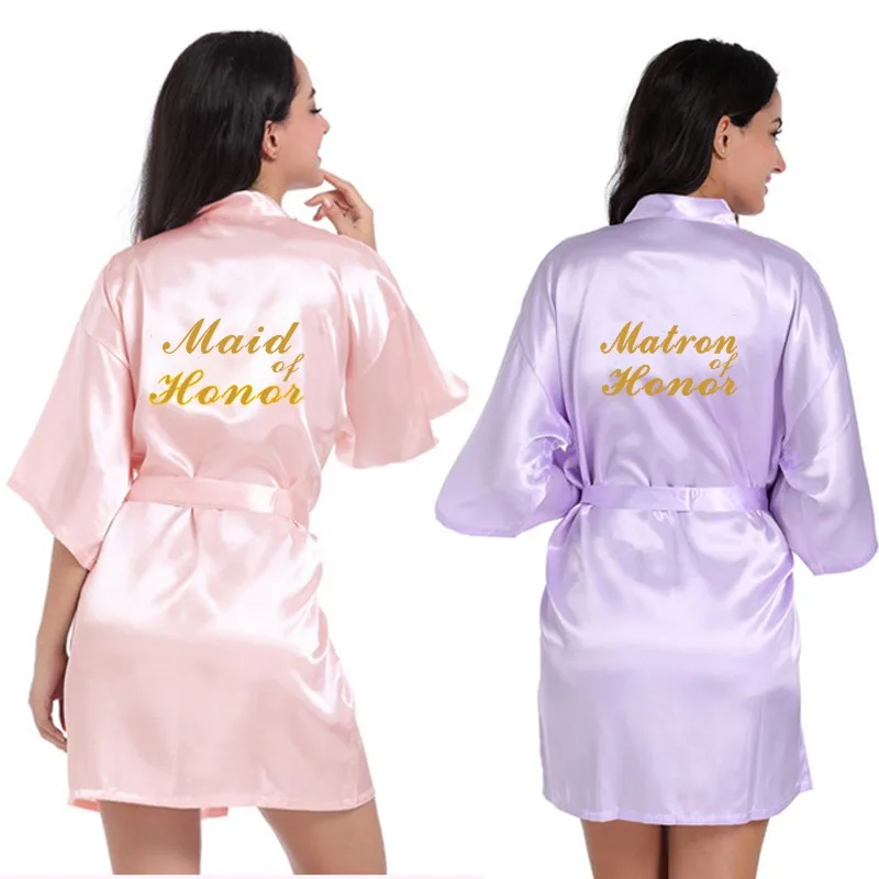 R19 2 атласные Короткие кимоно пижамы горничной из Honor/матрон Honor Ночная рубашка
