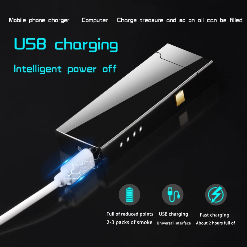 JH-A2 Alibaba Китай интернет-магазины Sanqiao Зажигалки ветрозащитные USB touch двойная дуга