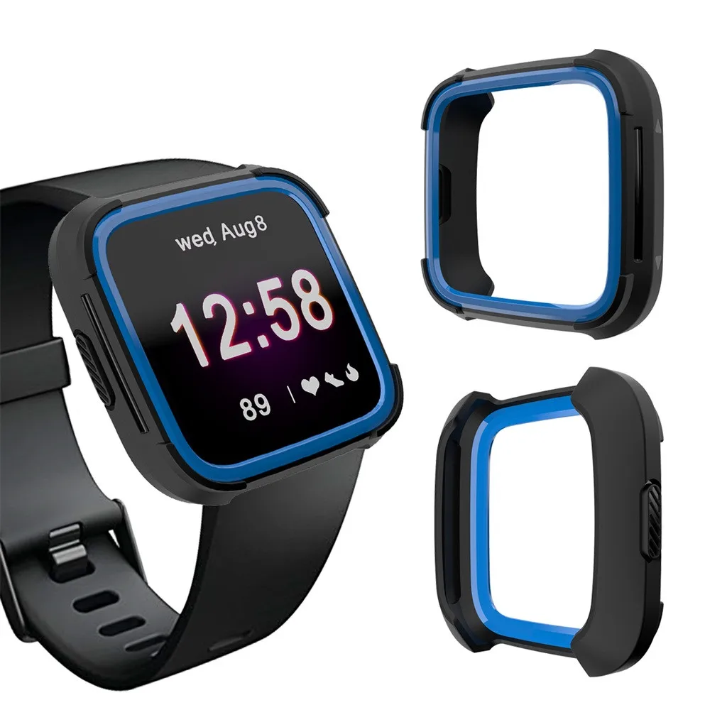 Синий Новинка, мягкий защитный силиконовый чехол из ТПУ Для Fitbit Versa/Versa Lite,, защитный чехол - Цвет: Синий