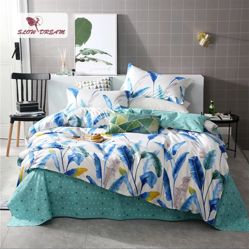 Slowdream модные Книги по искусству перо Постельное белье одеяло пододеяльник