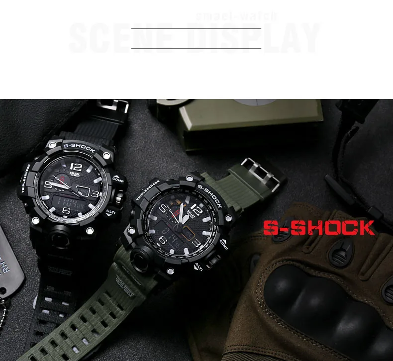 SMAEL многофункциональные электронные мужские часы G Sport Военный s Shock светодиодный цифровой наручные часы для мужчин Reloj Hombre Saat Erkekler