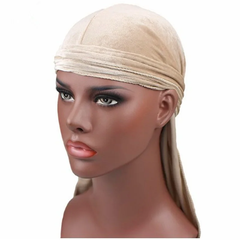 Уличная мода унисекс Вельветовая шапка-хип-хоп эластичная бандана однотонный