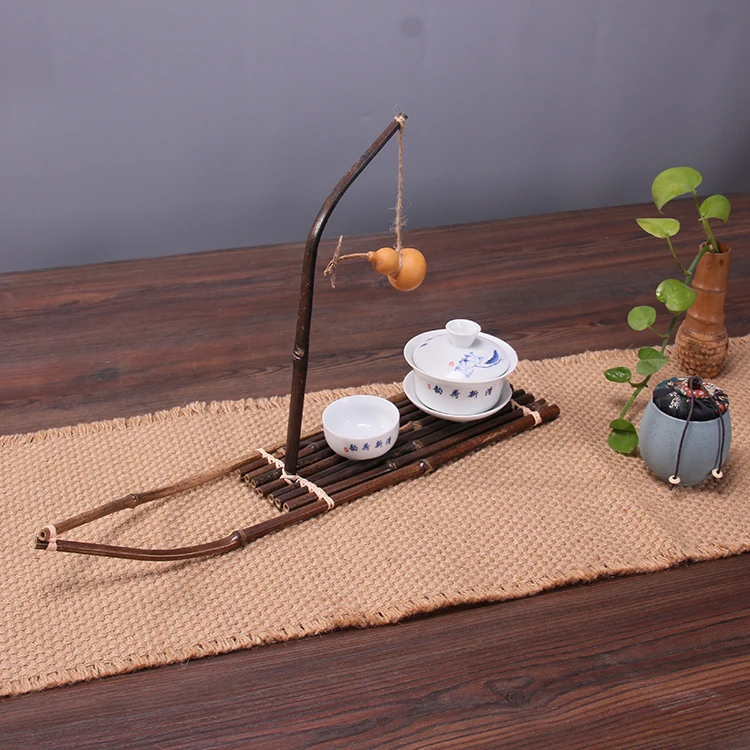 Бамбуковый плот поднос для чайного сервиза в японском стиле антиожоговый