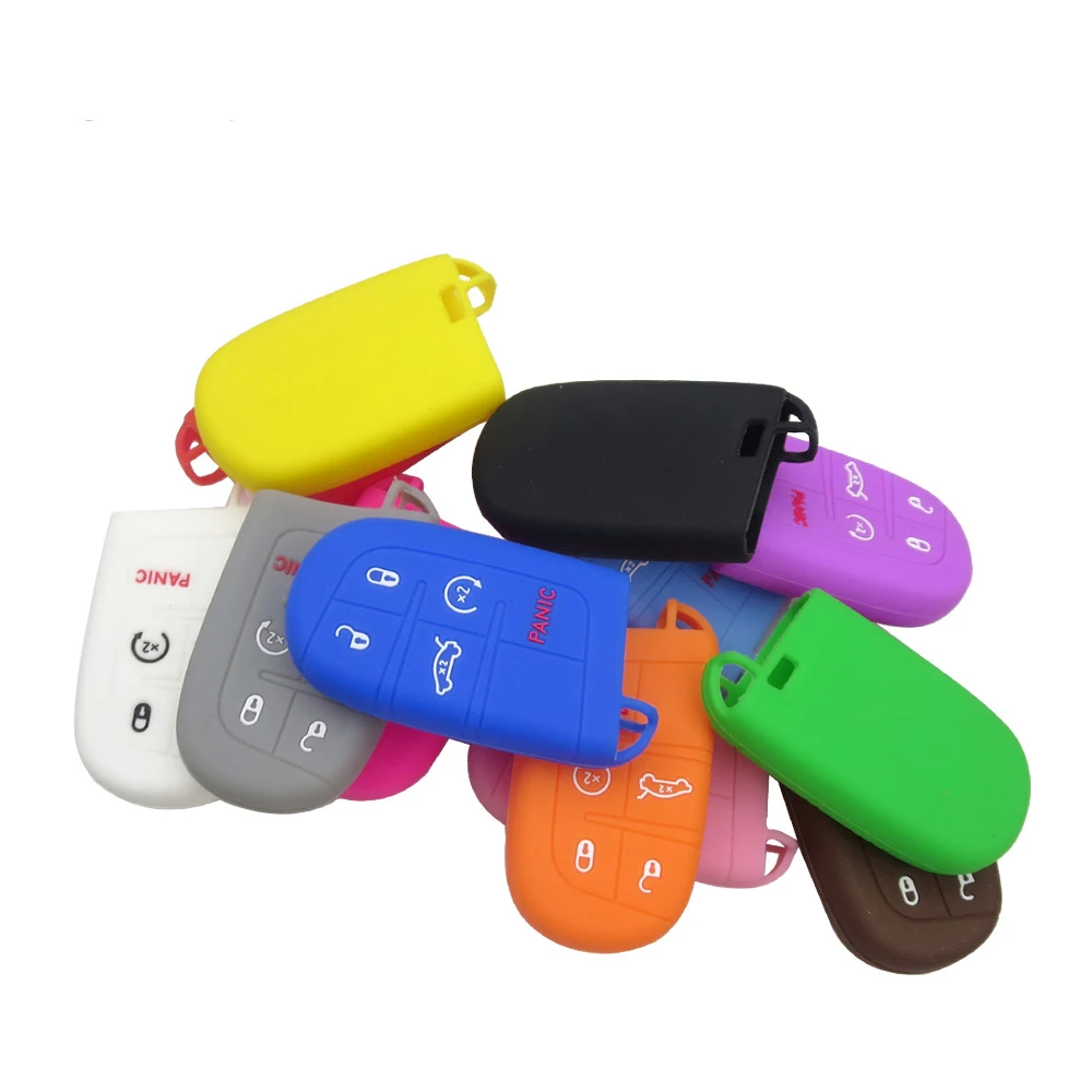 OkeyTech Car Accessaries Silicone Key Cover Shell For Jeep Compass Grand Cherokee Chrysler 300C Wrangler Dodge Cases | Автомобили и