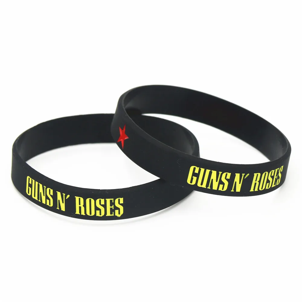 Lukeni 1 шт. новые GUNS'N ROSES силиконовые браслеты рок-группы G N' R силиконовые браслеты* Браслеты музыкальные вентиляторы подарки для любимых SH192