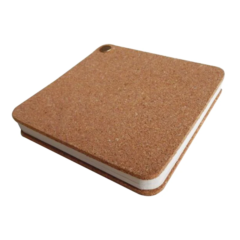 10pcs/set Cork Wood Phellem Notepad Yellow Cork Wood Notebook Loose Leaf 60 Sheets Recycle Paper Memo Pads Note Pads