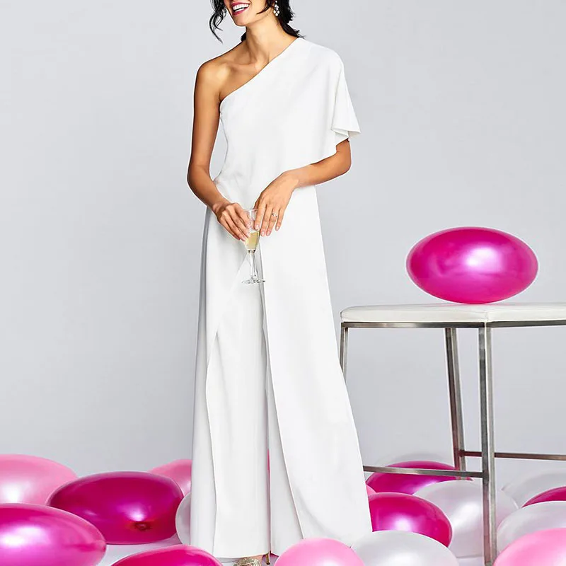 Брюки Клубная одежда с рюшами коктейльный деловой женский комбинезон палаццо