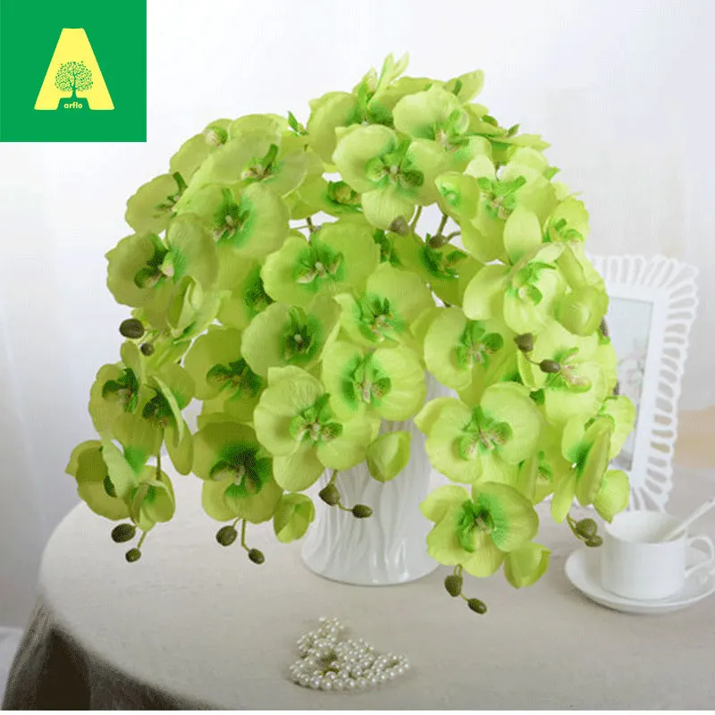 Arflo доступно 8 цветов поддельный фаленопсис моделирования с восемь филиалов indoor